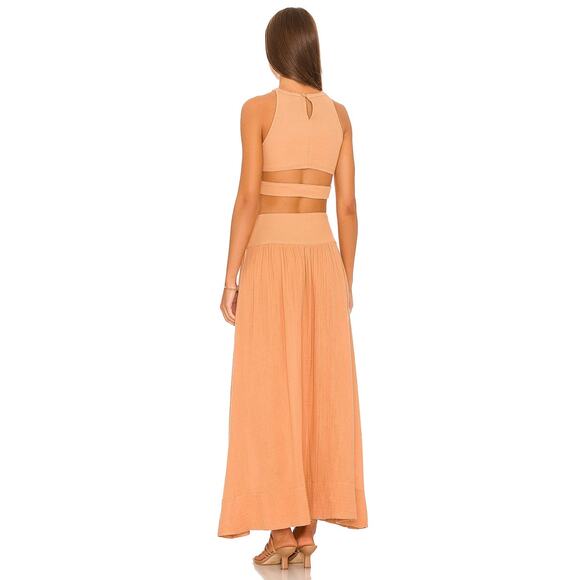 Free People Frances Maxi Skirt ONLY Buttons High Rise Peasant Boho Lagenlook S - Picture 2 of 12